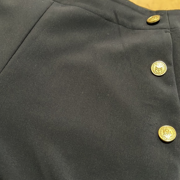 Zara Buttoned Straight Leg Pants in Navy. Size XL - Picture 3 of 8